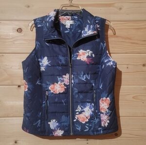 Christopher & Banks Floral Vest Size M 20x22